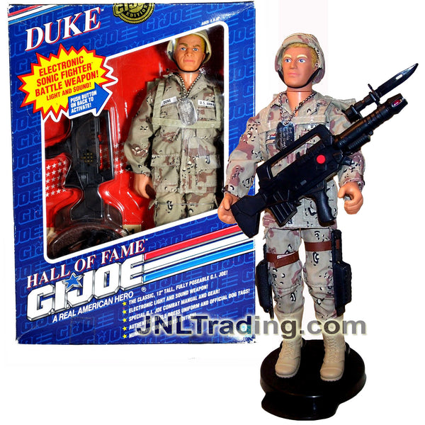 Year 1991 G.I. JOE A Real American Hall of Fame Limited Edition 12 Inch  Figure - DUKE with Dog Tags, Backpack, Helmet, Dagger, Pistol and Rifle