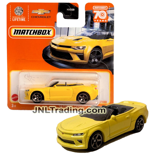 Year 2023 Matchbox MBX Metal Lifetime Series 1:64 Scale Die Cast Metal Car  #33 - Yellow '16 CHEVY CAMARO CONVERTIBLE HXD49