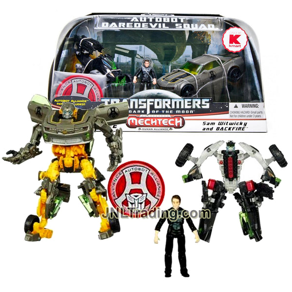 Year 2010 Transformer Dark of the Moon Human Alliance Set - AUTOBOT  DAREDEVIL SQUAD with BUMBLEBEE, BACKFIRE and Sam Witwicky