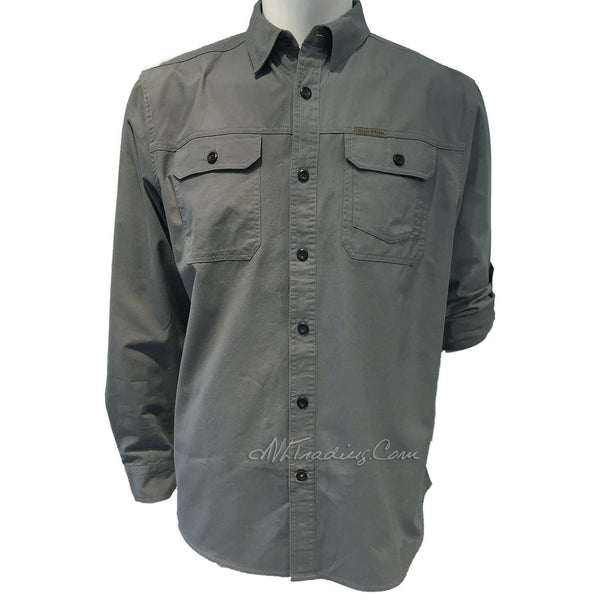 FIELD & STREAM Brushed Poplin 100% Cotton Long Sleeve Utility Shirt