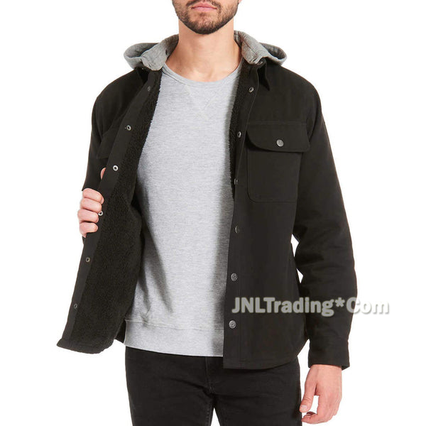 Jachs Men s Sherpa Lined Hooded Heavy Duty Canvas Shirt Jacket JNL Trading