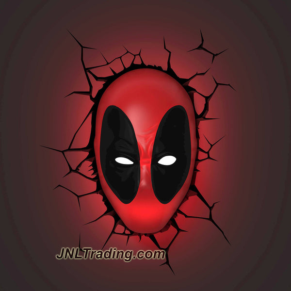 Marvel 3D Fx Clair Deadpool Masque Décoration Murale LED Avec Autocollant