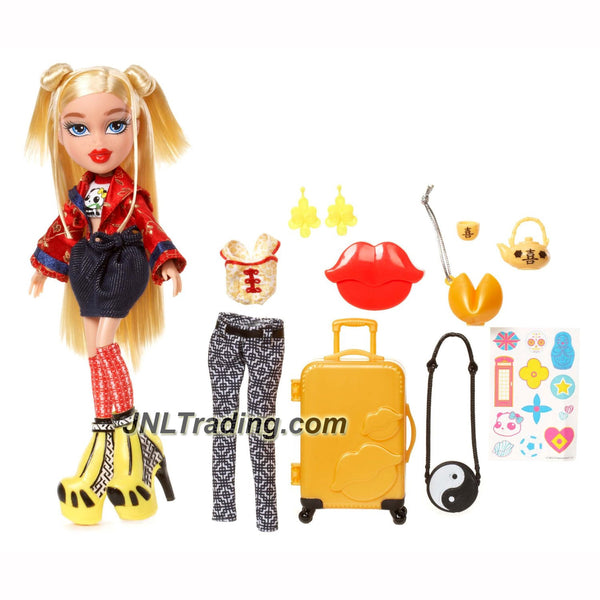 MGA Year 2015 Bratz Study Abroad Series 10 Inch Doll Set - CLOE to China  with 2 Outfits, Teapot with Cup, Suitcase, Earrings, Purse and Stickers