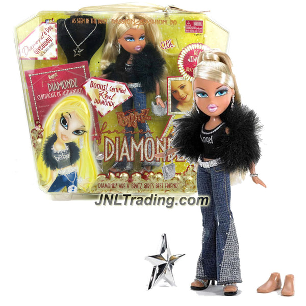 MGA Entertainment Bratz Forever Diamondz Series 10 Inch Doll - CLOE with  Blue Pants, Faux Fur Jacket, Necklace, Purse, Extra Pair of Feet & Hairbrush