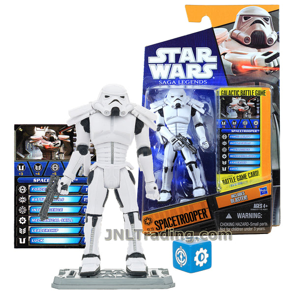 Star Wars Year 2010 Galactic Battle Game Saga Legends Series 4 inch Tall  Figure - SPACETROOPER SL31 with Blaster, Jetpack, Battle Game Card, Die and  