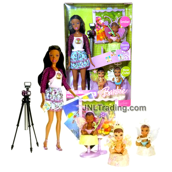 Year 2006 Barbie I Can Be Series 12 Inch Doll - BABY PHOTOGRAPHER NIKKI  K8579 with 3 Babies in Fairy Costume, Camera with Stand and Picture Frame