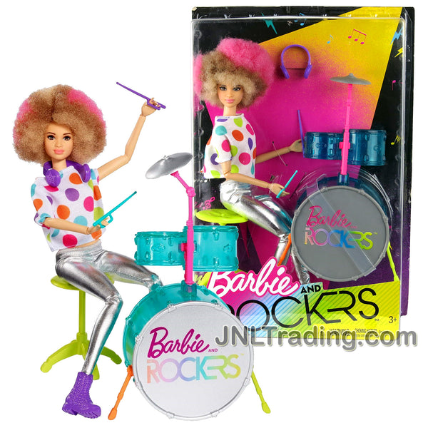 Barbie Rockers Mattel Drummer Doll Articulated Afro Pink Hair newest Loose W Pants