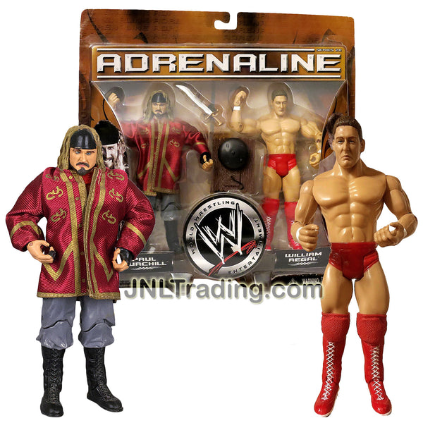 Jakks Pacific Year 2006 World Wrestling Entertainment WWE Adrenaline 2 Pack  7 Inch Tall Figure - PAUL BURCHILL & WILLIAM REGAL with Sword & Ring Bell