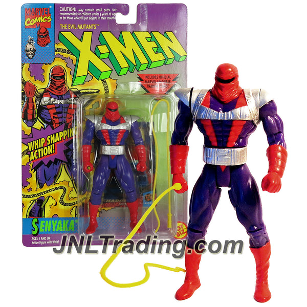 ToyBiz Year 1994 Marvel Comics X-Men Series 5 Inch Tall Action Figure - The  Evil Mutants SENYAKA with Whip Snapping Feature, Whip and Trading Card