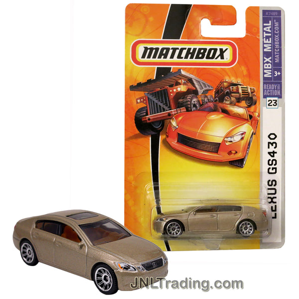 Matchbox Year 2007 MBX Metal Ready For Action Series 1:64 Scale Die Cast  Metal Car #23 - Gold Color Luxury Sedan LEXUS GS430 K7489