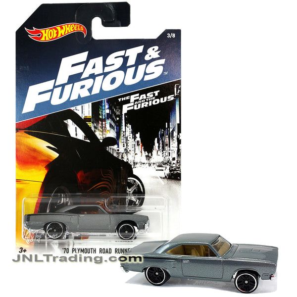 Year 2016 Hot Wheels The Fast and The Furious Series 1:64 Scale Die Cast  Car 3/8 - Grey Classic Muscle Car '70 PLYMOUTH ROAD RUNNER