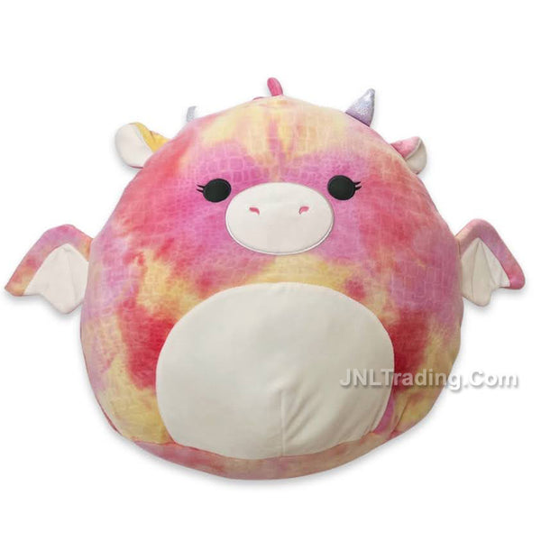 Squishmallows 14 Pink Tye-Dye Dog - Detina, The Stuffed Animal Plush Toy 