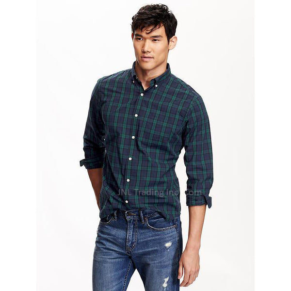 Old Navy Slim Fit Plaid Twill Shirts, $29, Old Navy