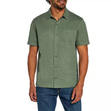 Gap Men Short Sleeve Knit Button Down Shirt Soft Lightweight Cotton Slub