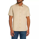 Gap Men Short Sleeve Knit Button Down Shirt Soft Lightweight Cotton Slub