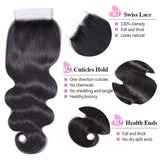 Nadula 100% Virgin Hair Extension 18 16 14 12 Closure Black Brazilian Body Wave