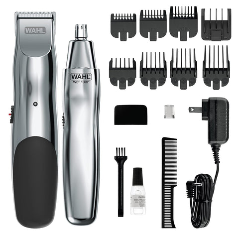 Wahl Groomsman 05622 Rechargeable Beard Mustache Hair Nose Trimmer - Black (NEW)