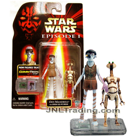 Year 1998 Star Wars The Phantom Menace Series 3.5 Inch Figure - ODY MANDRELL with Otoga 222 Pit Droid and CommTech Chip
