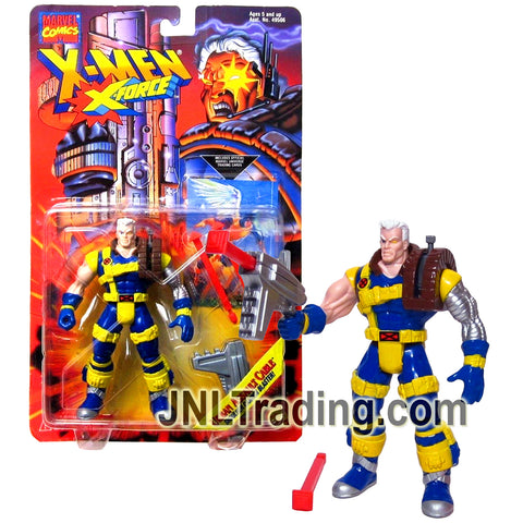 Year 1995 Marvel Comics X-MEN X-Force Series 5 Inch Figure - URBAN ASSAULT CABLE with Shoulder Cannon Blaster and 2 Missiles