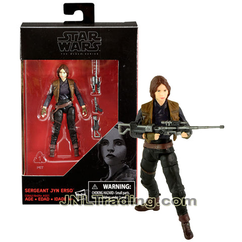 Year 2016 Star Wars The Black Series Rogue One 4 Inch Figure - SERGEANT JYN ERSO with Blaster Gun and Rifle Kit