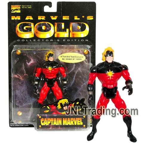 Year 1997 Marvel Comic Marvel's Gold A Troll and Toad Exclusive Series 5.5 Inch  Figure - CAPTAIN MARVEL