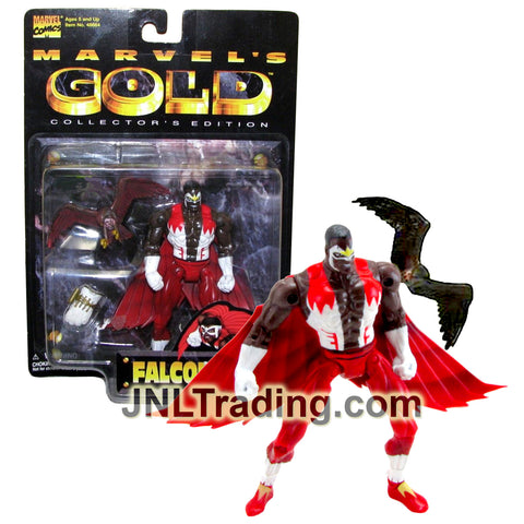 Year 1999 Marvel Comic Marvel's Gold Series 5.5 Inch Figure - FALCON with Training Glove and Pet Redwing