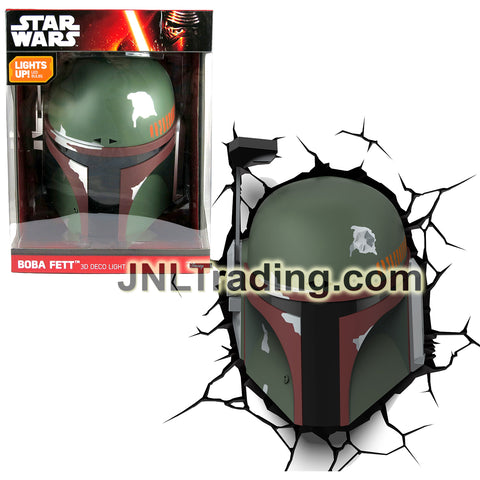 3DLightFX Star Wars Series Battery Operated 3D Deco Night Light - BOBA FETT Helmet with Light Up LED Bulbs