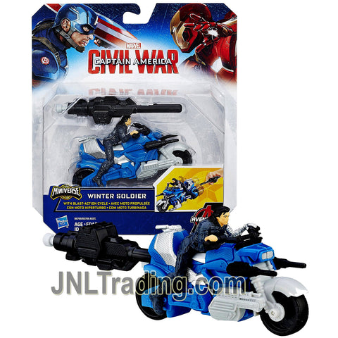 Year 2015 Captain America Civil War Movie Series Miniverse Vehicle Set - WINTER SOLDIER in Blast Action Cycle with Launcher