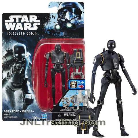 Year 2016 Star Wars Rogue One Series 4 Inch Tall Figure - Reprogrammed Imperial Security Droid K-2SO with Zipline Attachment