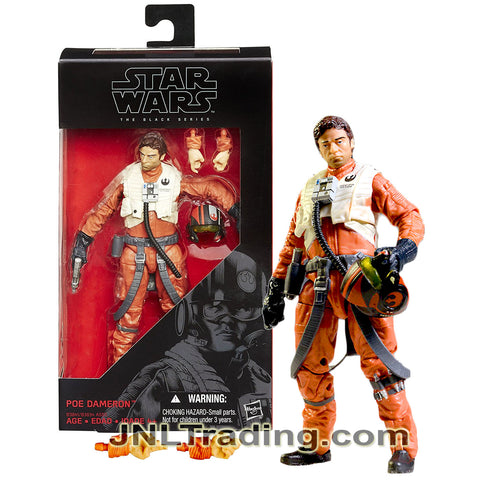 Year 2015 Star Wars The Black Series 6 Inch Figure - POE DAMERON B3841 with Blaster Gun, Helmet and Extra Pair of Hands