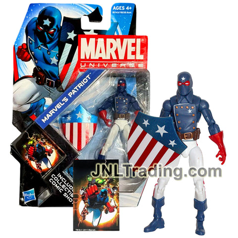 Year 2011 Marvel Universe 4 Inch Figure Series 4 #2 - MARVEL'S PATRIOT with Shield and Collectible Comic Shot