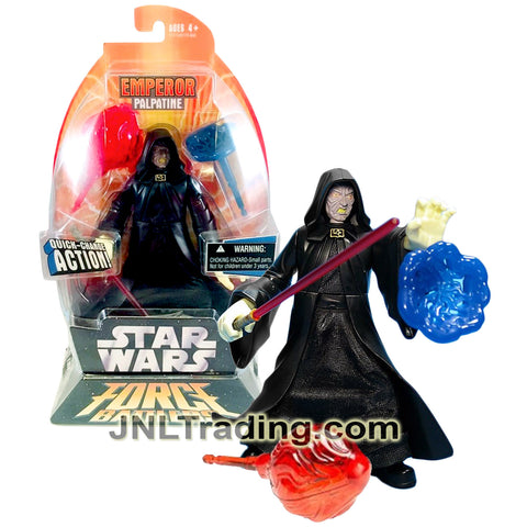 Year 2005 Star Wars Force Battlers Series 7 Inch Figure - EMPEROR PALPATINE with Face Change Feature Plus Lightsaber, Force Lightning and Energy Ball