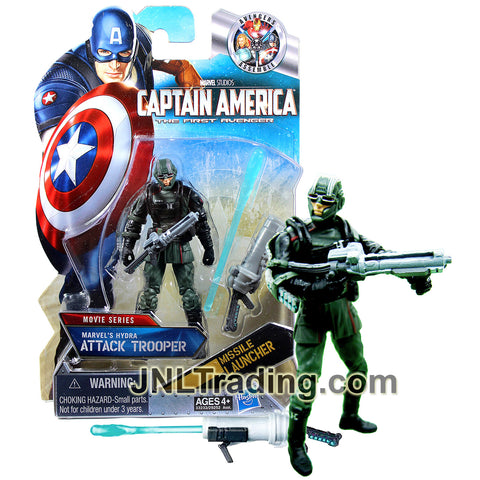 Year 2010 Marvel The First Avenger Captain America Movie Series 4 Inch Figure - HYDRA ATTACK TROOPER with Rifle and Missile Launcher