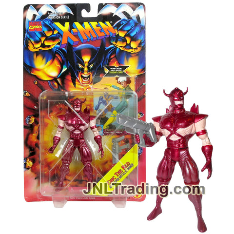 Year 1995 Marvel Comics X-Men Invasion Series 5.5 Inch Figure - ERIC THE RED with Super Metallic Armor and Blaster Gun