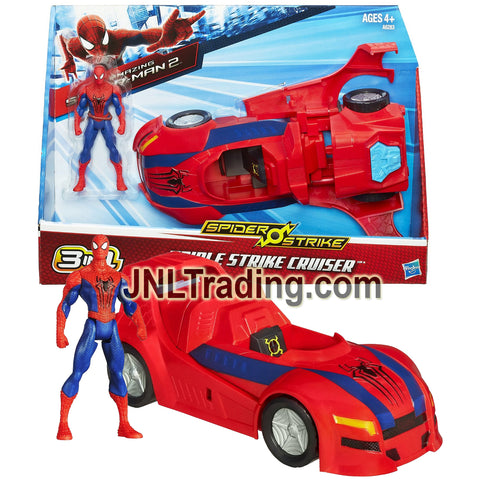 Year 2013 Marvel The Amazing Spider-Man 2 Spider On Strike Series - TRIPLE STRIKE CRUISER with 3 Modes (Cruiser, Racer and Glider) Plus Figure