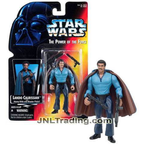 Year 1995 Star Wars The Power of the Force Series 4 Inch Tall Figure - LANDO CALRISSIAN with Removable Cape, Heavy Rifle and Blaster Pistol