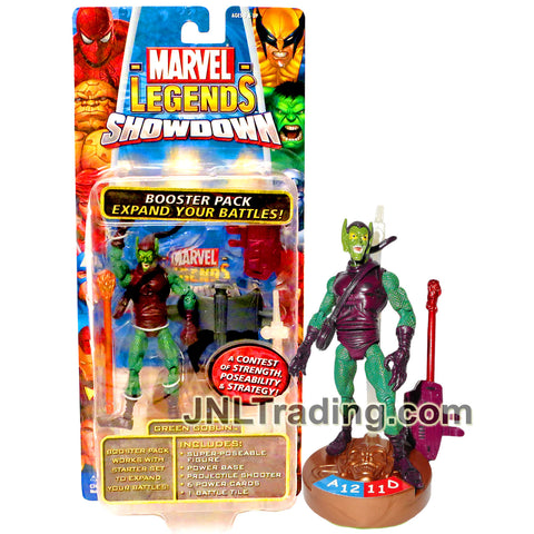 Year 2006 Marvel Legends Showdown Series 4 Inch Figure - GREEN GOBLIN with Power Base, Glider, Missile Shooter, Power Cards and Battle Tile