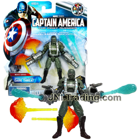 Year 2011 Marvel Captain America The First Avenger Movie Series 4.5 Inch Figure Mission Pack - Hydra Soldier DARK THREAT with Dual Flamethrowers