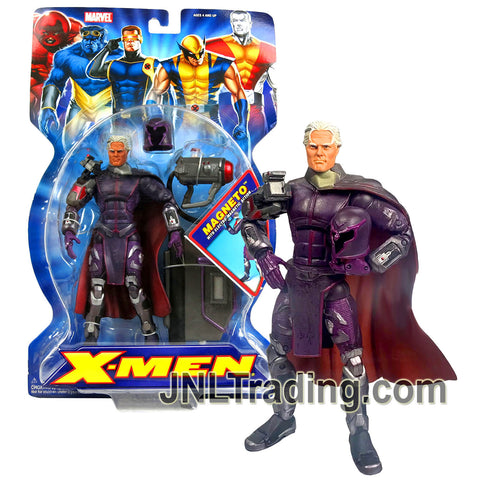 Year 2005 Marvel X-Men 6 Inch Tall Action Figure - MAGNETO with Helmet and Electro-Magnetic Gun