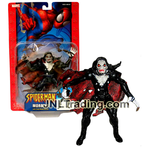 Year 2004 Marvel Spider-Man Series 6 Inch Tall Figure - MORBIUS with Fang Attack Action and 2 Vampire Bats