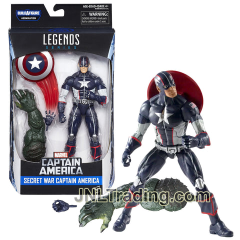 Hasbro Year 2015 Marvel Legends ABOMINATION Series 7 Inch Tall Figure - SECRET WAR CAPTAIN AMERICA with Shiled Throwing Hand & Abominable's Right Arm