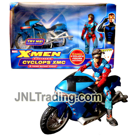 Year 2005 Marvel X-Men Electronic Vehicle Set - CYCLOPS XMC X-Treme Mutant Cycle with Flashing Lights and Sounds Plus Figure