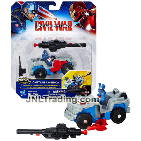 Year 2015 Marvel Captain America Civil War Movie Miniverse Series Vehicle Set - CAPTAIN AMERICA in Blast Action 4x4 SUV with Launcher