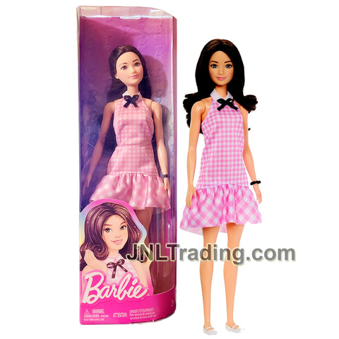 Year 2024 Barbie Fashionistas Series 12 Inch Doll #224 - Brunette Model HRH21 in Pink Gingham Dress