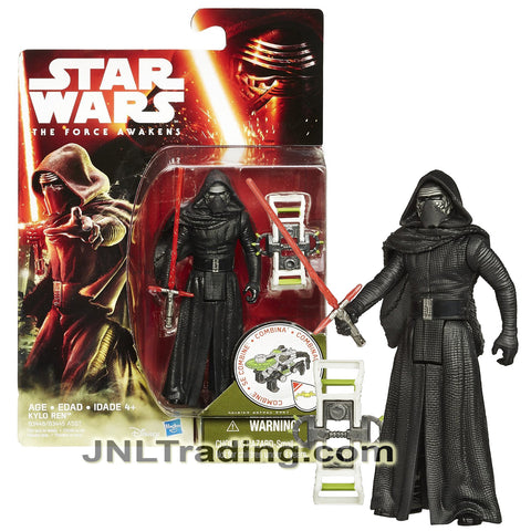 Year 2015 Star Wars The Force Awakens Series 4 Inch Figure - KYLO REN B3446 with Red Lightsaber Plus Build A Weapon Part #2