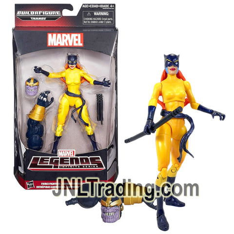 Year 2015 Marvel Legends Infinite Thanos Series 6 Inch Figure - Fierce Fighters HELLCAT with Battle Staff Plus Thanos' Head and Left Arm