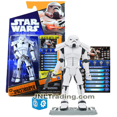 Year 2010 Star Wars Galactic Battle Game Saga Legends 4 inch Figure - SPACETROOPER SL31 with Blaster, Jetpack, Battle Game Card, Die and Display Base