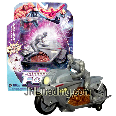 Year 2007 Marvel Fantastic Four Series Motorized Bump and Go Vehicle Set - SILVER SURFER'S COSMIC CYCLE