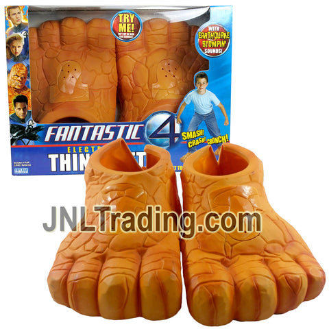 Year 2005 Marvel Fantastic Four Series Electronic Accessory - THING FEET with Adjustable Strap and Earthquake Stomping Sounds