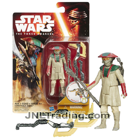 Year 2015 Star Wars The Force Awakens Series 4 Inch Figure - CONSTABLE ZUVIO (B3968) with Spear Plus Build A Weapon Part #1